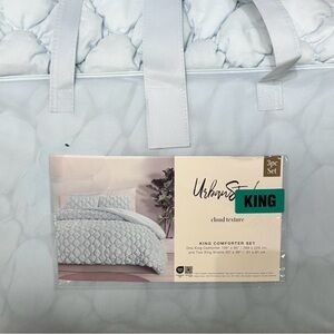 Urban Studio Cloud Texture Blue King Comforter Set 106”x90”